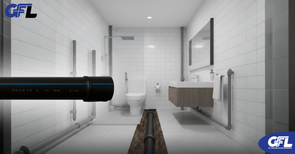 Instalasi Sistem Perpipaan untuk Saluran Air pada Kamar Mandi Rumah